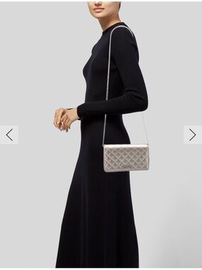 Love Moschino Metallic Quilted Crossbody Bag in Silver